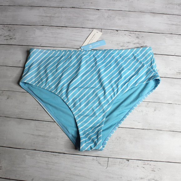 Cupshe Swimwear Women's High Waist Bikini Swim Bottoms Plus Size 2X Blue - Picture 1 of 5